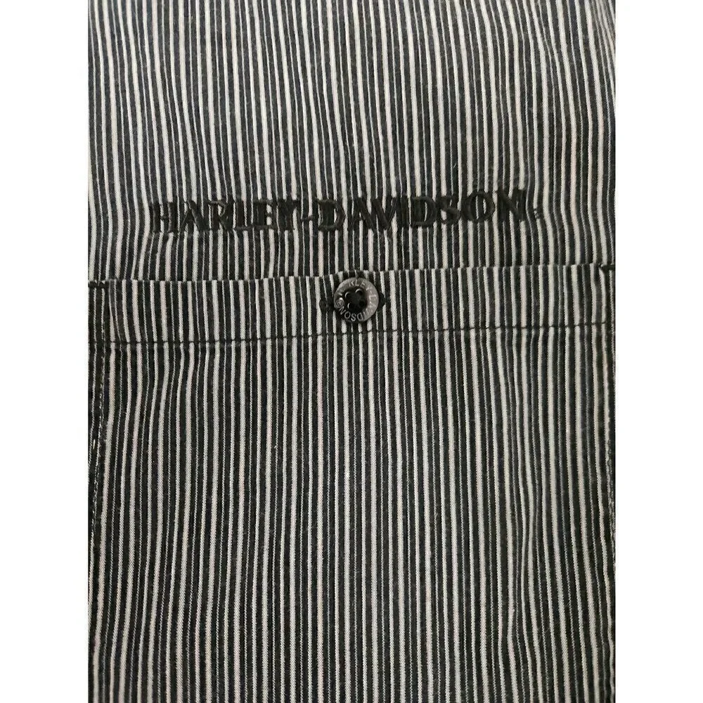 Harley-Davidson 2X long sleeved button-down strip shirt
